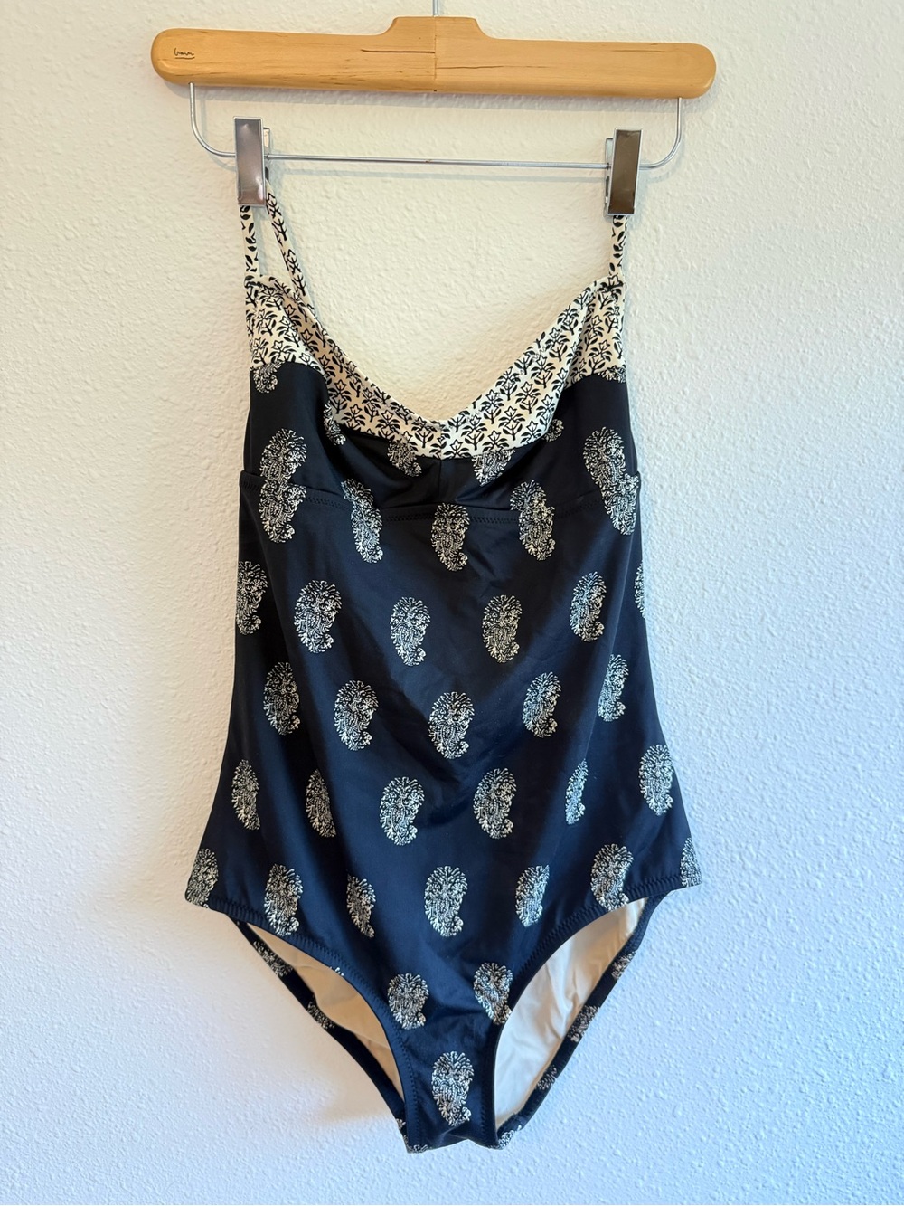 Madewell Black Paisley Print One-Piece Swimsuit- size 6